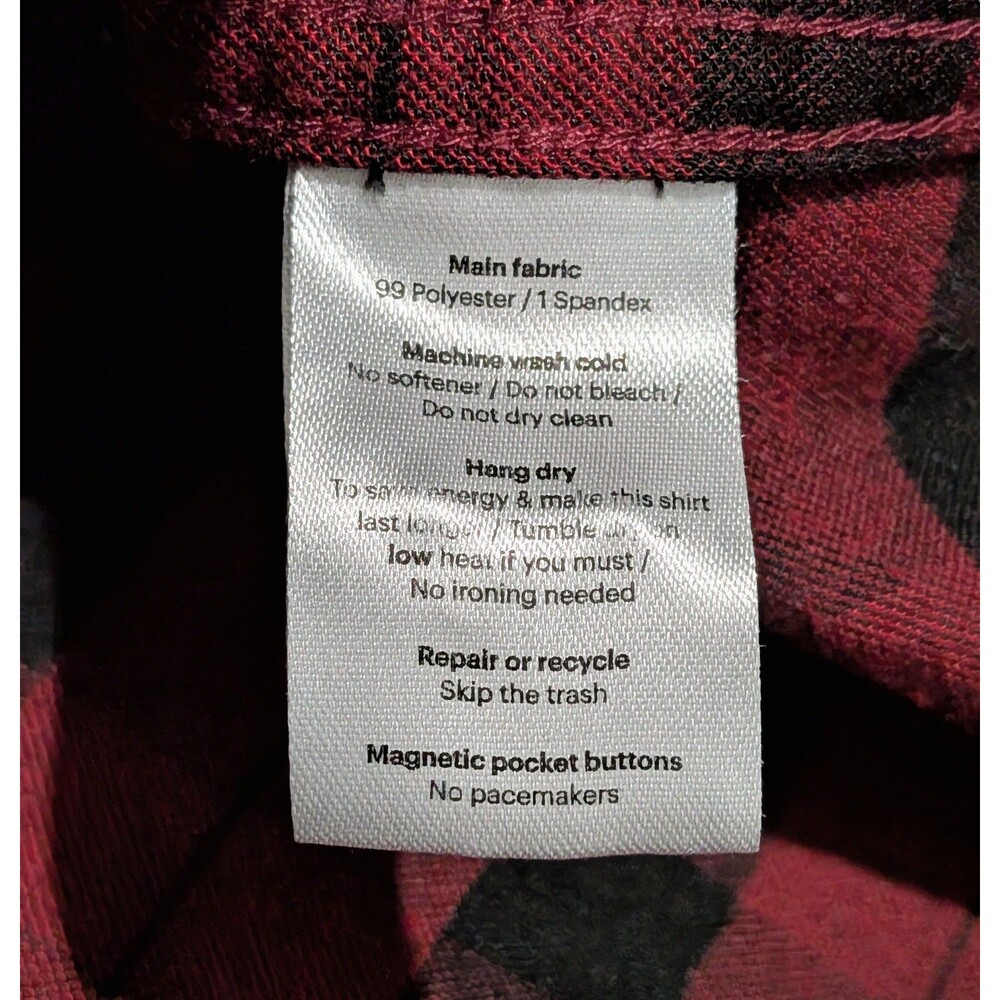 Poncho Flannel Shirt Mens Large Slim Fit Plaid - Picture 7 of 8